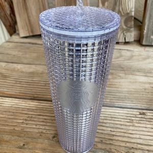 Clear/silver Starbucks holiday tumbler